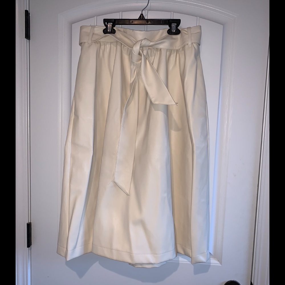 Who What Wear faux leather midi skirt